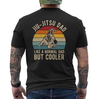 Mens Retro Jiu-Jitsu Dad Bjj Men Father Vintage Mens Back Print T-shirt | Mazezy
