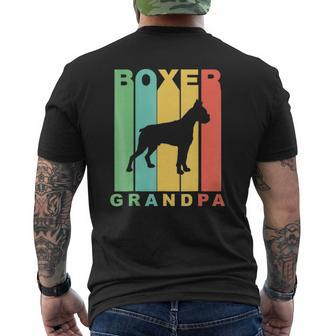 Mens Retro Style Boxer Grandpa Dog Grandparent Mens Back Print T-shirt | Mazezy