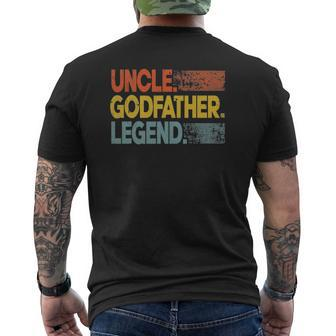Mens Retro Uncle Godfather Legend Uncle Father's Day Mens Back Print T-shirt | Mazezy AU