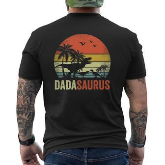 Mens Retro Vintage Dadasaurus 2 Two Kidsrex Daddy Mens Back Print T-shirt | Mazezy UK