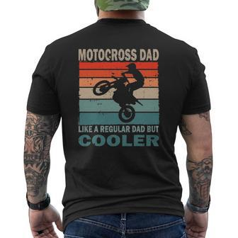 Mens Retro Vintage Dirt Bike Dad Motocross Fan Father's Day Mens Back Print T-shirt | Mazezy