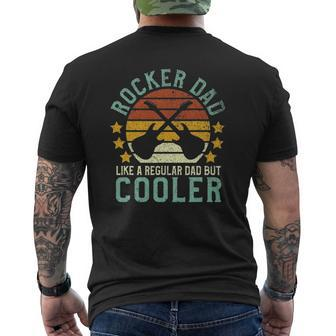 Mens Rocker Dad Rock And Roll Lover Guitarist Father Mens Back Print T-shirt | Mazezy