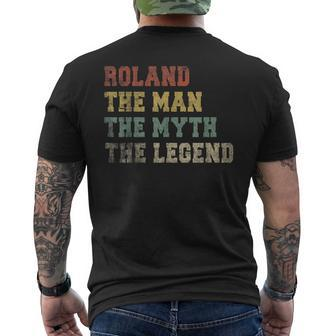 Mens Roland Name Personalized The Man The Myth The Legend Mens Back Print T-shirt - Thegiftio UK