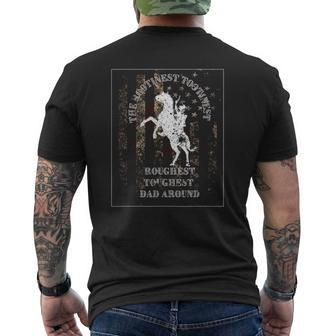 Mens The Rootinest Tootinest Roughest Cowboy Fathers Day Fun Mens Back Print T-shirt | Mazezy