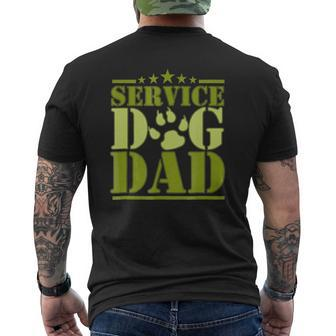Mens Service Dog Dad For Disabled American Veterans Mens Back Print T-shirt | Mazezy