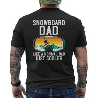 Mens Snowboard Dad For Men Snowboarding Dad Mens Back Print T-shirt | Mazezy