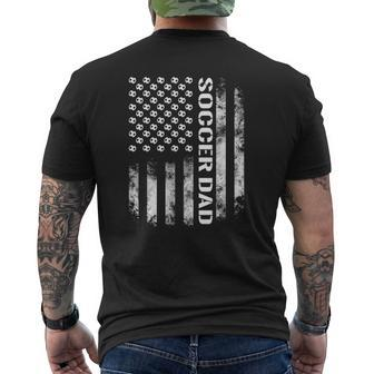 Mens Soccer Dad Usa Flag Father's Day Mens Back Print T-shirt | Mazezy