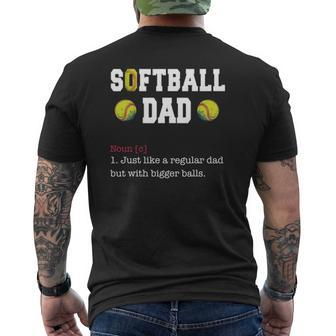 Mens Softball Dad Just Like A Regular Dad Father's Day Mens Back Print T-shirt | Mazezy UK