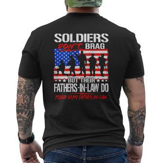 Mens Soldiers Don't Brag Proud Army Father-In-Law Dad Mens Back Print T-shirt | Mazezy AU