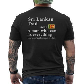 Mens Sri Lankan Dad Definition Tee Sri Lanka Flag Father's Day Tee Mens Back Print T-shirt | Mazezy UK