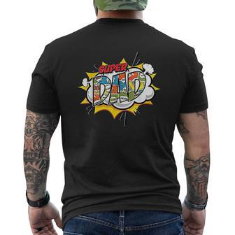 Mens Super Dad Comic Mens Back Print T-shirt | Mazezy