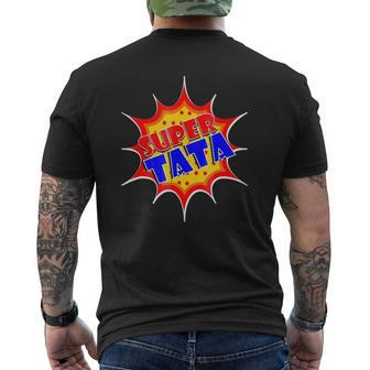 Mens Super Tata Great For Abuelo And Grandfather Mens Back Print T-shirt | Mazezy