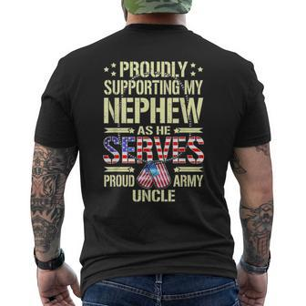 Mens Supporting My Nephew As He Serves Proud Army Uncle Mens Back Print T-shirt - Seseable