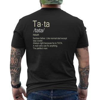 Mens Tata Serbian Dad Definition Mens Back Print T-shirt | Mazezy