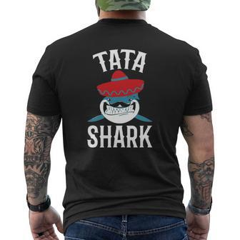 Mens Tata Shark Spanish Daddy Mens Back Print T-shirt | Mazezy