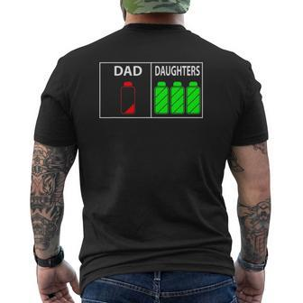 Mens Triplet Dad Of Three Daughters Father's Day Mens Back Print T-shirt | Mazezy