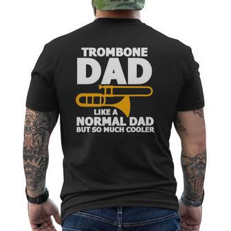 Mens Trombone Dad Daddy Trombonist Father's Day Mens Back Print T-shirt | Mazezy