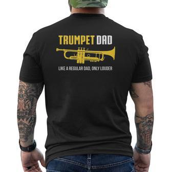 Mens Trumpet Dad Cute Marching Band Mens Back Print T-shirt | Mazezy