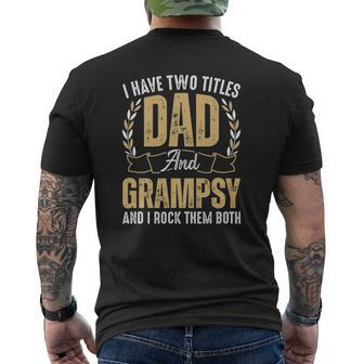 Mens I Have Two Titles Dad And Grampsy I Rock Them Both Best Dad Mens Back Print T-shirt | Mazezy CA