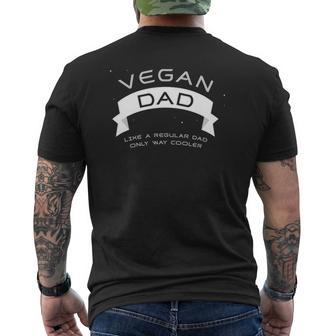 Mens Vegan Dad Cute Father's Day Mens Back Print T-shirt | Mazezy