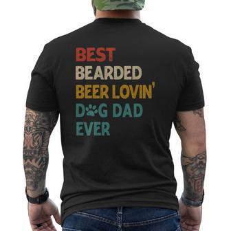 Mens Vintage Best Bearded Beer Lovin Dog Dad Mens Back Print T-shirt | Mazezy CA