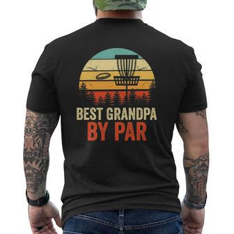 Mens Vintage Best Grandpa By Par Disc Golf Men Fathers Day Mens Back Print T-shirt - Thegiftio UK