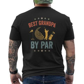 Mens Vintage Best Grandpa By Par Father's Day Golf Mens Back Print T-shirt | Mazezy