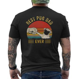 Mens Vintage Best Pug Dad Ever Pug Lover Father's Day Mens Back Print T-shirt | Mazezy