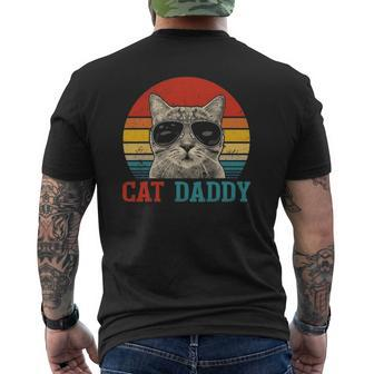 Mens Vintage Cat Daddy Best Cat Dad Ever Meowica Dad Father's Day Mens Back Print T-shirt | Mazezy