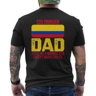Mens Vintage Colombian Dad Colombia Flag For Father's Day Mens Back Print T-shirt | Mazezy AU