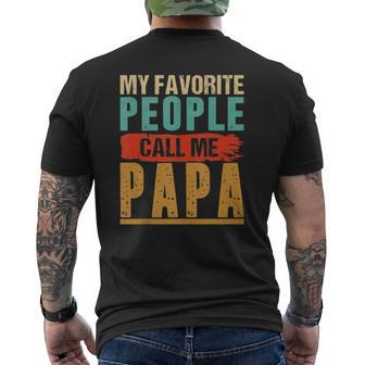 Mens Vintage My Favorite People Call Me Papa Dad Mens Back Print T-shirt | Mazezy