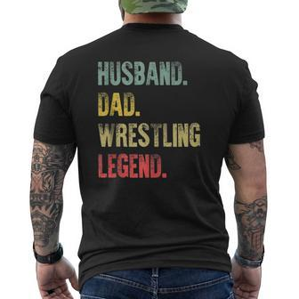Mens Vintage Husband Dad Wrestling Legend Retro Mens Back Print T-shirt | Mazezy AU