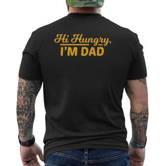 Mens Vintage Hi Hungry I'm Dad Father's Day Mens Back Print T-shirt | Mazezy