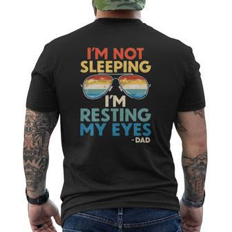 Mens Vintage I'm Not Sleeping I'm Just Resting My Eyes Proud Dad Mens Back Print T-shirt | Mazezy