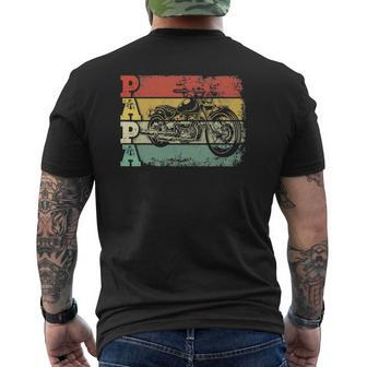 Mens Vintage Motorcycle Papa Biker Motorcycle Rider Father's Day Mens Back Print T-shirt | Mazezy