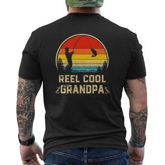 Mens Vintage Reel Cool Grandpa Fish Fishing Father's Day Mens Back Print T-shirt | Mazezy DE