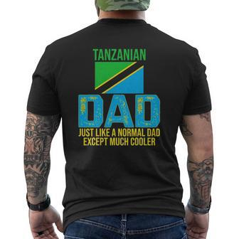 Mens Vintage Tanzanian Dad Tanzania Flag For Father's Day Mens Back Print T-shirt | Mazezy UK