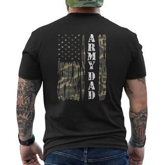 Mens Vintage Us Flag Army Dad Veteran Father Father's Day Mens Back Print T-shirt | Mazezy AU