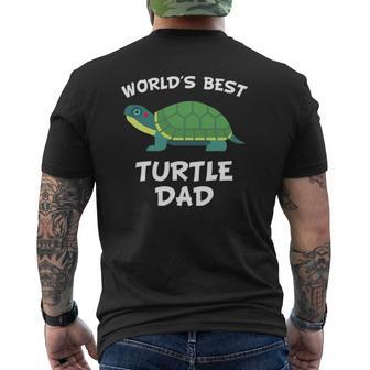 Mens World's Best Turtle Dad Turtle Owner Mens Back Print T-shirt | Mazezy