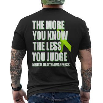 Mental Health Awareness T Ribbon Support May Month Men's T-shirt Back Print - Seseable