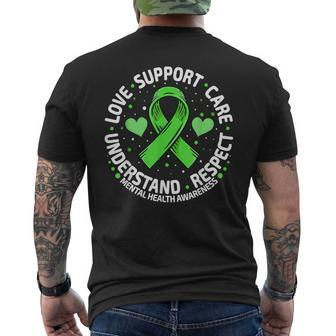 Mental Health Family Support Green Mental Health Awareness Men's T-shirt Back Print | Mazezy AU