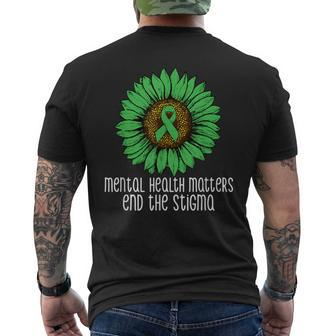 Mental Health Matters End The Stigma Awareness Motivational Men's T-shirt Back Print - Seseable