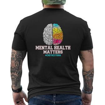 Mental Health Matters End The Stigma Love Awareness Mens Back Print T-shirt - Seseable