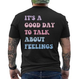 Mental Health Vintage It's A Good Day To Talk About Feelings Men's T-shirt Back Print - Monsterry
