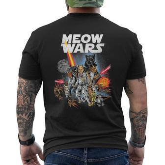Meow Wars Cat Cat Lover Cat Dad Cat Mom Cat Men's T-shirt Back Print | Mazezy UK