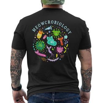 Meowcrobiology Cat Meow Microbiology Science Bacteriology Men's T-shirt Back Print - Monsterry