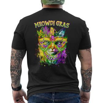 Meowdi Gras Mardi Gras Cat Lover New Orleans Louisiana Usa Men's T-shirt Back Print - Monsterry AU