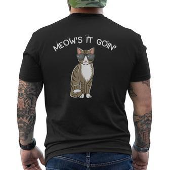 Meow's It Going Men's T-shirt Back Print - Monsterry