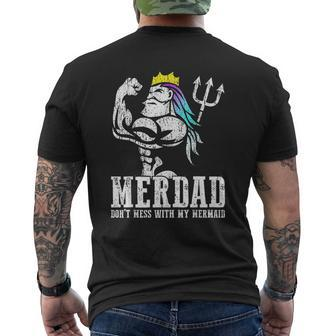 Merdad Dont Mess With My Mermaid Strong New Mer Dad Daughter Mens Back Print T-shirt | Mazezy UK