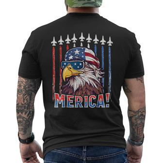 Merica Eagle 4Th Of July Patriotic Freedom Eagle Mullet Men's T-shirt Back Print - Monsterry DE